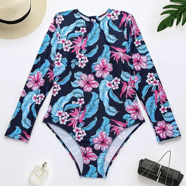 2021 new long sleeve one-piece swimsuit leaf print surfing suit zipper bodysuits monokini swimming suit for women
2021 new long sleeve one-piece swimsuit leaf print surfing suit zipper bodysuits monokini swimming suit for women