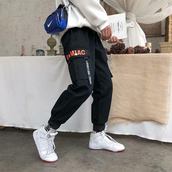 men's pants casual joggers baggy pockets cargo harem mens 2021 harajuku ribbon tactical trousers streetwear hip hop men, Black
men's pants casual joggers baggy pockets cargo harem mens 2021 harajuku ribbon tactical trousers streetwear hip hop men, Black