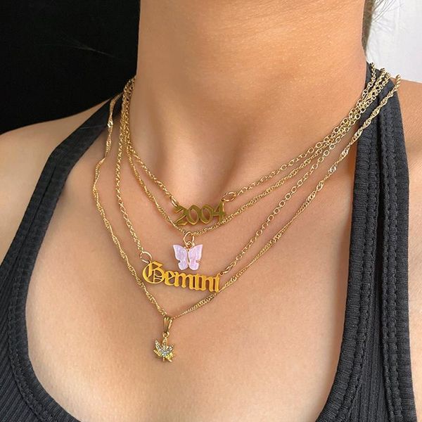 chains bohemia multilayered butterfly necklace set for women golden constellation letters metal clavicle chain punk jewelry, Silver
chains bohemia multilayered butterfly necklace set for women golden constellation letters metal clavicle chain punk jewelry, Silver