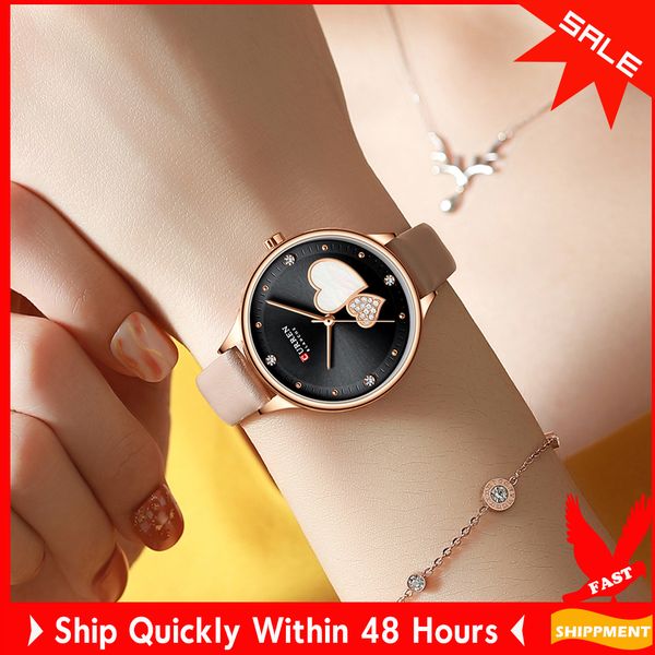 curren luxury women watches fashion heart dial design ladies quartz wristwatch leather strap female analog clock zegarki damskie 210310, Slivery;brown
curren luxury women watches fashion heart dial design ladies quartz wristwatch leather strap female analog clock zegarki damskie 210310, Slivery;brown