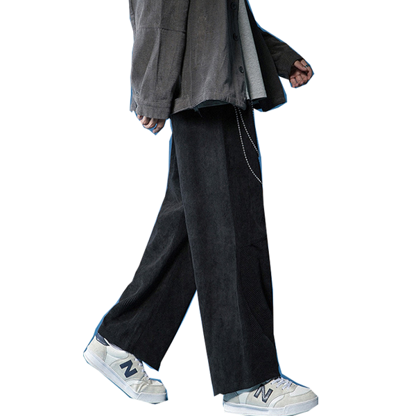 men's pants spring casual japanese corduroy retro fashion loose elastic waist straight sports, Black
men's pants spring casual japanese corduroy retro fashion loose elastic waist straight sports, Black