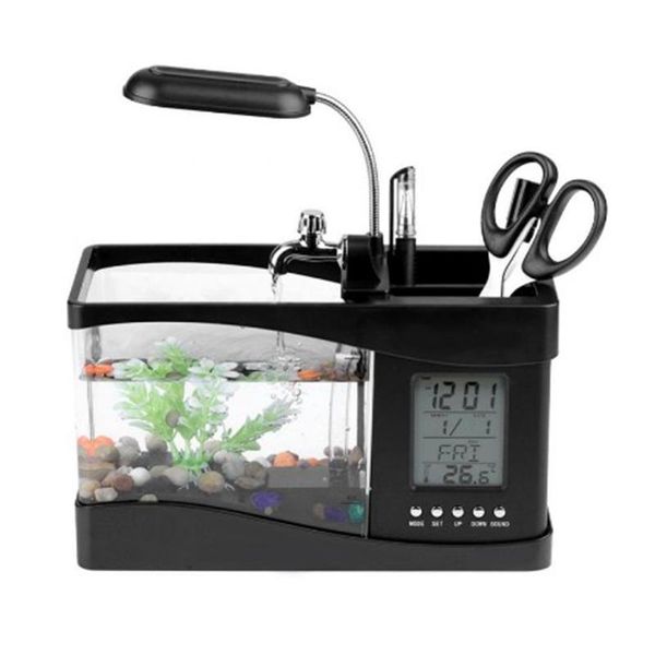 aquariums practical usb deskmini aquarium fish tank with led light lcd display screen and clock decoration pebbles
aquariums practical usb deskmini aquarium fish tank with led light lcd display screen and clock decoration pebbles