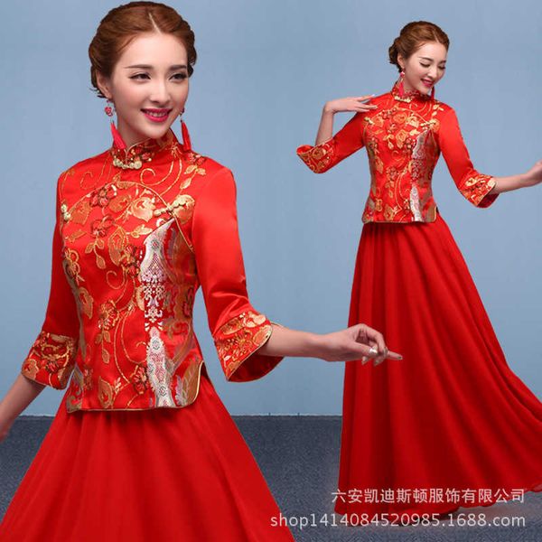 luxury party evening dress bride toast long 2021 spring cheongsam wedding xiuhe dragon and phoenix coat, Black;gray
luxury party evening dress bride toast long 2021 spring cheongsam wedding xiuhe dragon and phoenix coat, Black;gray
