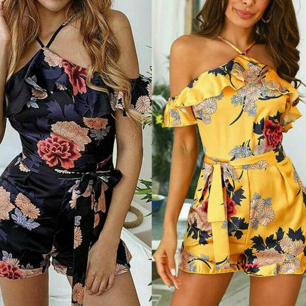 women's jumpsuits & rompers floral print holiday mini playsuit fashion ladies sleeveless vintage jumpsuit casual summer beach playsuits, Black;white
women's jumpsuits & rompers floral print holiday mini playsuit fashion ladies sleeveless vintage jumpsuit casual summer beach playsuits, Black;white