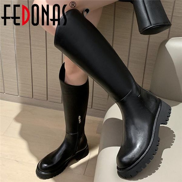boots fedonas concise genuine leather women knee-high round toe fashion zipper party casual autumn winter long shoes woman 2021, Black
boots fedonas concise genuine leather women knee-high round toe fashion zipper party casual autumn winter long shoes woman 2021, Black