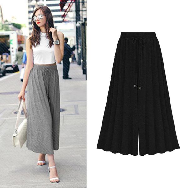 women's pants & capris 6xl summer fashion women wide leg loose cotton dress female casual skirt trousers culottes 2021, Black;white
women's pants & capris 6xl summer fashion women wide leg loose cotton dress female casual skirt trousers culottes 2021, Black;white