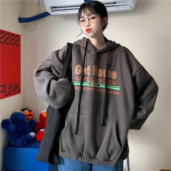 women's hoodies & sweatshirts college style loose letter printed pocket sweatshirt 2021 autumn personality fashion, Black
women's hoodies & sweatshirts college style loose letter printed pocket sweatshirt 2021 autumn personality fashion, Black