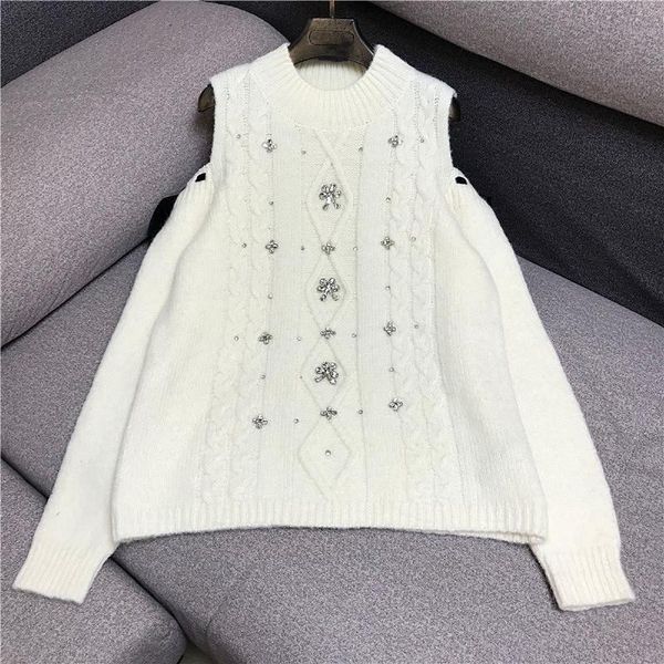 women's sweaters woman sweater 2021 autumn winter lazy style diamond off-shoulder bowknot knitted street girls loose pullover, White;black
women's sweaters woman sweater 2021 autumn winter lazy style diamond off-shoulder bowknot knitted street girls loose pullover, White;black