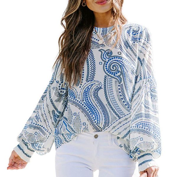 women's blouses & shirts women autumn lantern sleeve loose bohemian vintage floral print striped pullover o-neck elegant beach vacatio, White
women's blouses & shirts women autumn lantern sleeve loose bohemian vintage floral print striped pullover o-neck elegant beach vacatio, White