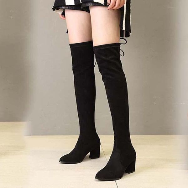 boots over the knee strech women long autumn winter thin thick-heeled tube size 34-40, Black
boots over the knee strech women long autumn winter thin thick-heeled tube size 34-40, Black