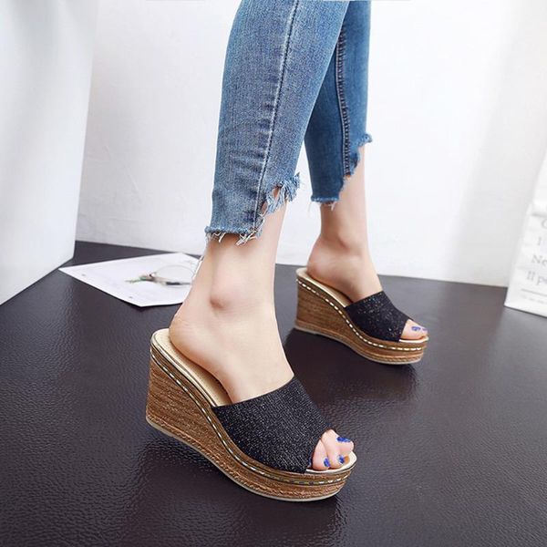 slippers shoes woman sequin women casual summer wedges fashion non-slip beach el sandalias zapatos de mujer, Black
slippers shoes woman sequin women casual summer wedges fashion non-slip beach el sandalias zapatos de mujer, Black