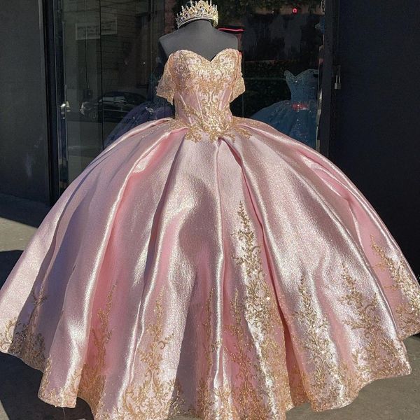 luxury pink gold embroidered quinceanera dress ball gowns woman off the shoulder beaded sweet 15 dress 16 girls designer party for315f, Blue;red
luxury pink gold embroidered quinceanera dress ball gowns woman off the shoulder beaded sweet 15 dress 16 girls designer party for315f, Blue;red