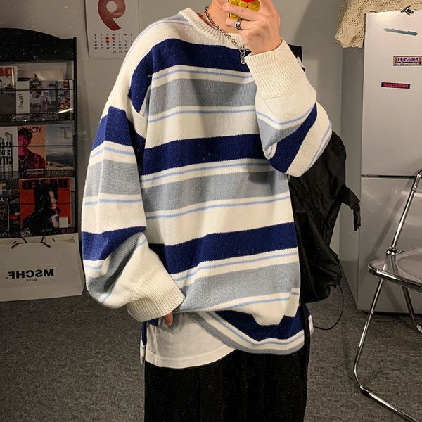 2021 new winter striped sweater men's warm fashion casual knit pullover men wild loose korean knitting sweaters mens clothes -xl ijng, White;black
2021 new winter striped sweater men's warm fashion casual knit pullover men wild loose korean knitting sweaters mens clothes -xl ijng, White;black