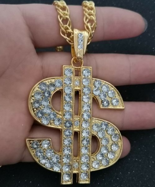 new hip hop nightclub exaggerated gold chain dollar symbol gold necklace men's and women's fashion personality pendant, Silver
new hip hop nightclub exaggerated gold chain dollar symbol gold necklace men's and women's fashion personality pendant, Silver