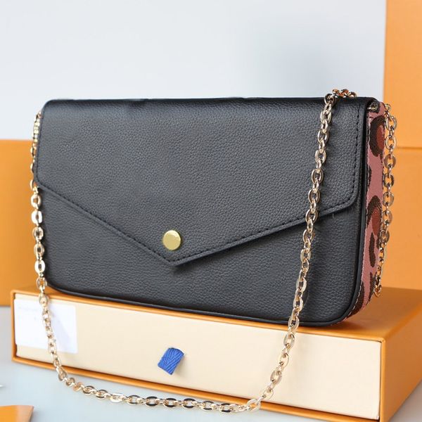 3pcs pochette chain bag women handbag purse crossbody bags clutch embossed letter real leather leopard printed patchwork color removable poc
3pcs pochette chain bag women handbag purse crossbody bags clutch embossed letter real leather leopard printed patchwork color removable poc