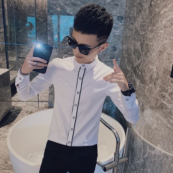 new coreano primavera novo 2021 dos homens camisas casuais manga longa simples nico breasted ajuste fino streetwear clube blusa de escritrio, Black;brown
new coreano primavera novo 2021 dos homens camisas casuais manga longa simples nico breasted ajuste fino streetwear clube blusa de escritrio, Black;brown