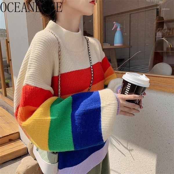 oceanlove puff sleeve pullovers autumn rainbow striped women sweaters 2019 girls fashion student casual winter clothes 133301, White;black
oceanlove puff sleeve pullovers autumn rainbow striped women sweaters 2019 girls fashion student casual winter clothes 133301, White;black