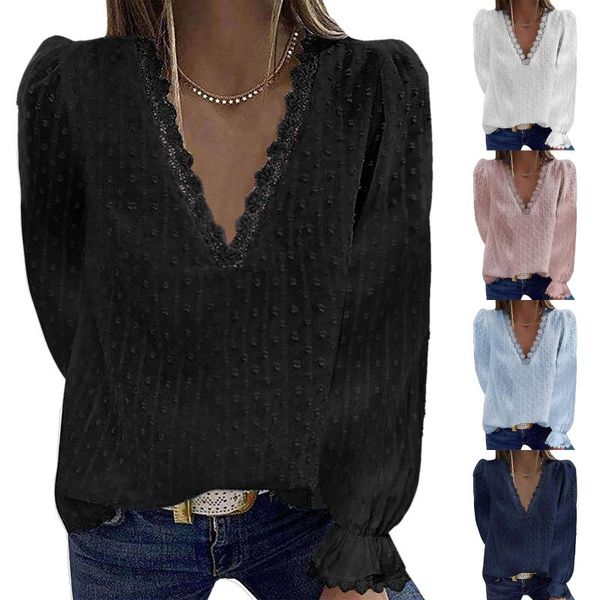 women's blouses & shirts 2xl v-neck lace shirt blouse spring autumn short sleeve ladies casual women solid pullover blusa streetwe, White
women's blouses & shirts 2xl v-neck lace shirt blouse spring autumn short sleeve ladies casual women solid pullover blusa streetwe, White