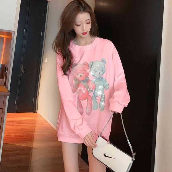 2021 new autumn winter tide brand ins sweater women's spring and heavy industry european bear drill loose long sleeves, Blue;black
2021 new autumn winter tide brand ins sweater women's spring and heavy industry european bear drill loose long sleeves, Blue;black