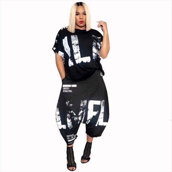 5xl 4xl letters print casual women tracksuits 2 piece set t shirt and harem pants outfits fashion hip lounge, Gray
5xl 4xl letters print casual women tracksuits 2 piece set t shirt and harem pants outfits fashion hip lounge, Gray