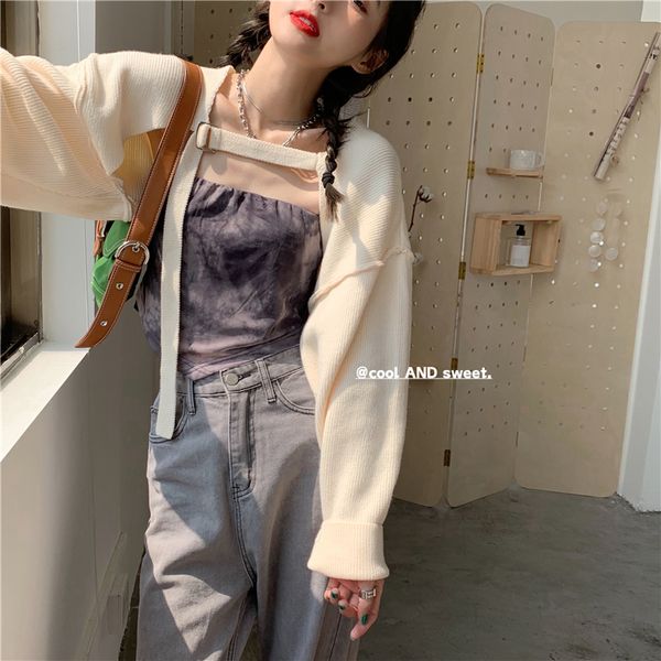 short design slim fit long-sleeve knitwear soft warm female 2021 spring new style sweater shawl cardigan jacket 206q, White;black
short design slim fit long-sleeve knitwear soft warm female 2021 spring new style sweater shawl cardigan jacket 206q, White;black
