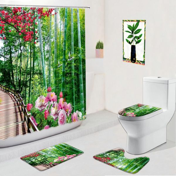 shower curtains green bamboo flower bathroom set spring scenery floral flannel non-slip rug bath mats toilet cover mat foot pad
shower curtains green bamboo flower bathroom set spring scenery floral flannel non-slip rug bath mats toilet cover mat foot pad