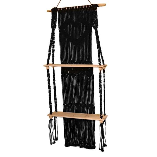 tapestries handmade macrame cotton rope wall hanging shelf boho decor wood floating shelves for plants storage shelving black
tapestries handmade macrame cotton rope wall hanging shelf boho decor wood floating shelves for plants storage shelving black