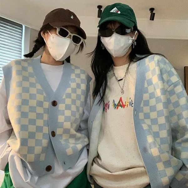 women's knits & tees sweater cardigan women 2021 spring autumn v neck loose blue white plaid print single breasted long sleeve oversize
women's knits & tees sweater cardigan women 2021 spring autumn v neck loose blue white plaid print single breasted long sleeve oversize