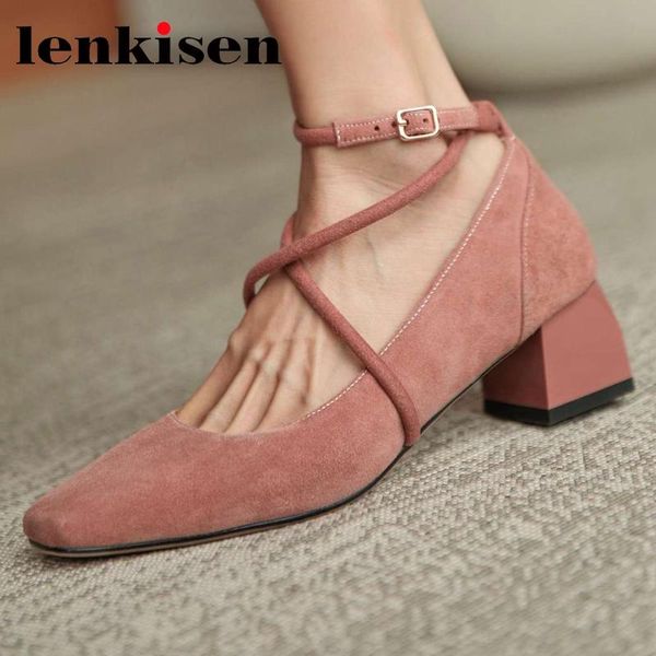 dress shoes lenkisen autumn sheep suede square toe med heel buckle strap french romantic elegant lady daily wear fashion women pumps l09, Black
dress shoes lenkisen autumn sheep suede square toe med heel buckle strap french romantic elegant lady daily wear fashion women pumps l09, Black
