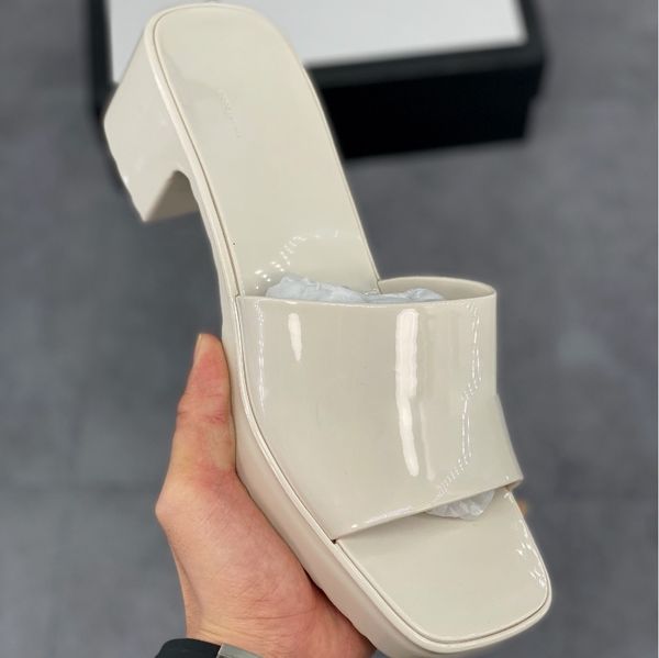 women sandals lady summer high chunky heel slide sandal white black platform slipper yellow red be pink green sho