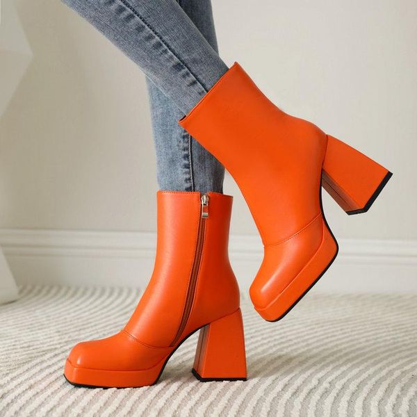 boots 2021 fashion square toe women platform pu leather chunky high heel ankle autumn winter zipper woman's shoes, Black
boots 2021 fashion square toe women platform pu leather chunky high heel ankle autumn winter zipper woman's shoes, Black