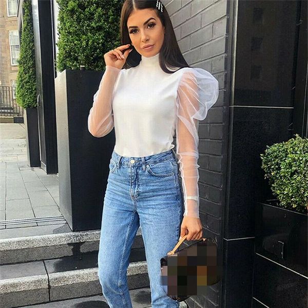 new women's ladies blouse long puff sleeve organza shirt elegant white black mesh tee casual high neck blouse clothing
new women's ladies blouse long puff sleeve organza shirt elegant white black mesh tee casual high neck blouse clothing