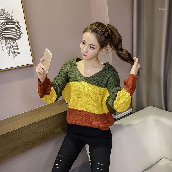 women's loose long-sleeved hooded spring korean-style net short lazy wind pullover sweaters, White;black
women's loose long-sleeved hooded spring korean-style net short lazy wind pullover sweaters, White;black