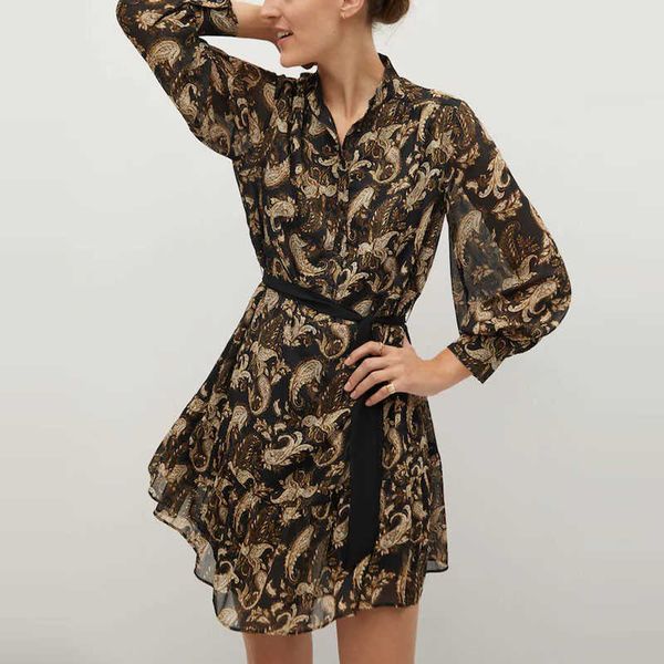 za metallic thread print mini dress women long puff sleeve o neck bow vintage party dresses chic front button short vestido 210602, Black;gray
za metallic thread print mini dress women long puff sleeve o neck bow vintage party dresses chic front button short vestido 210602, Black;gray