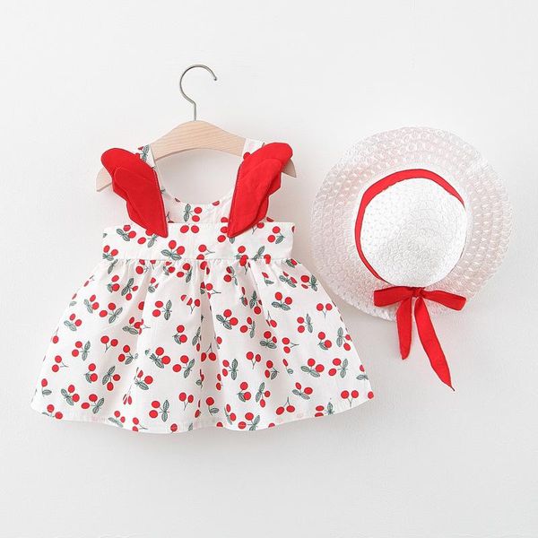 girl's dresses 1-3y girls dress summer sleeveless cherry gown clothing kids baby princess children clothes with hat gifts, Red;yellow
girl's dresses 1-3y girls dress summer sleeveless cherry gown clothing kids baby princess children clothes with hat gifts, Red;yellow