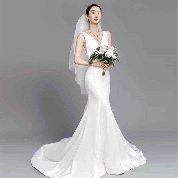 luxury street style dresses v-neck satin light wedding 2021 bridal temperament mori super fairy out french dream is thin, Black;pink
luxury street style dresses v-neck satin light wedding 2021 bridal temperament mori super fairy out french dream is thin, Black;pink