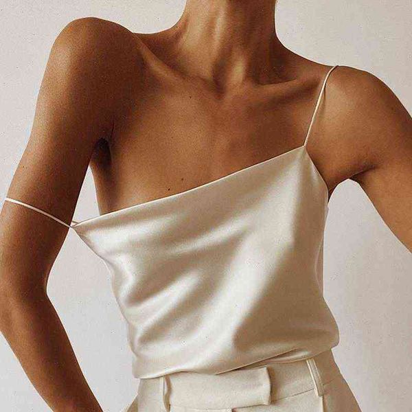 elegant spring satin black women tank beige silk spaghetti strap solid draped sleeveless summer camisole, White
elegant spring satin black women tank beige silk spaghetti strap solid draped sleeveless summer camisole, White
