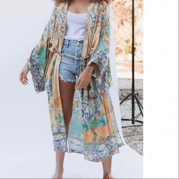 2021 women beach kimono cardigan long blouse sunscreen floral print shawl beachwear beach cover up blusas mujer de moda, White
2021 women beach kimono cardigan long blouse sunscreen floral print shawl beachwear beach cover up blusas mujer de moda, White