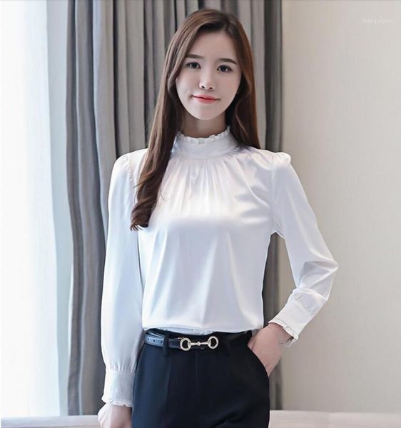 women's blouses & shirts ruffled stand collar temperament chiffon shirt spring long sleeve korean fashion ladies blouse, White
women's blouses & shirts ruffled stand collar temperament chiffon shirt spring long sleeve korean fashion ladies blouse, White