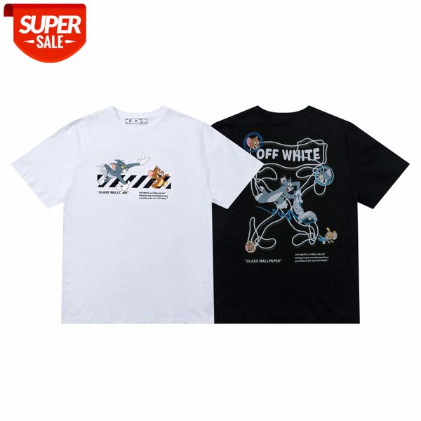 co-branded cat and mouse curvy arrow short sleeve men women same batch #w09d, White;black
co-branded cat and mouse curvy arrow short sleeve men women same batch #w09d, White;black