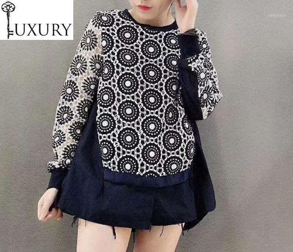 blouses 2021 spring fashion women o-neck crochet lace embroidery patchwork long sleeve asymmetrical white dark blue female women's & s
blouses 2021 spring fashion women o-neck crochet lace embroidery patchwork long sleeve asymmetrical white dark blue female women's & s