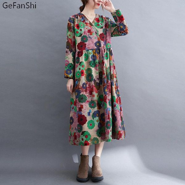 casual dresses women cotton linen dress arrival 2021 autumn vintage style v-neck floral print loose female a-line long, Black;gray
casual dresses women cotton linen dress arrival 2021 autumn vintage style v-neck floral print loose female a-line long, Black;gray