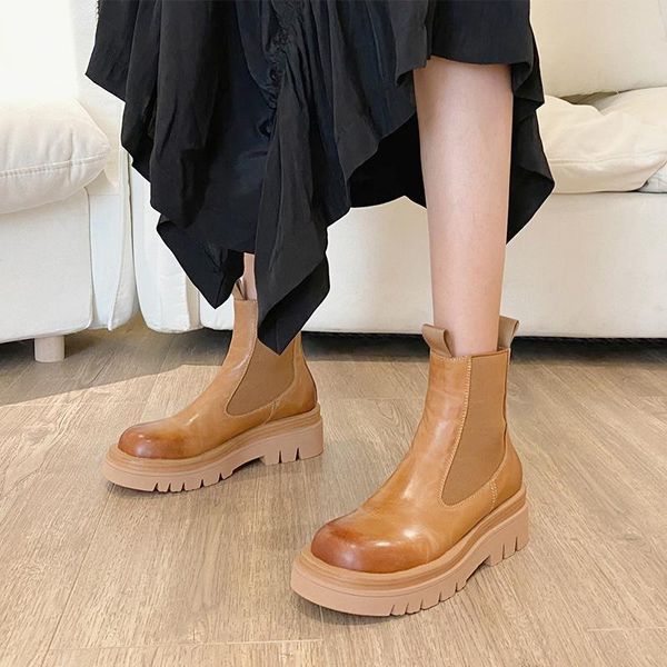 boots stretch women's high 2021 genuine leather fashion women autumn round toe ladies platform footwear, Black
boots stretch women's high 2021 genuine leather fashion women autumn round toe ladies platform footwear, Black