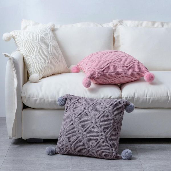 cushion/decorative pillow chenille knitted cushion cover soft solid color square pillowcase with hairy ball for home sofa bed living room de
cushion/decorative pillow chenille knitted cushion cover soft solid color square pillowcase with hairy ball for home sofa bed living room de