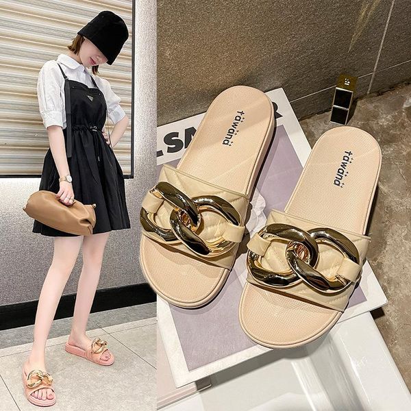 slippers 2021 summer metal chain sandals and women's thick-soled fashion soft flat-bottomed beach women woman, Black
slippers 2021 summer metal chain sandals and women's thick-soled fashion soft flat-bottomed beach women woman, Black