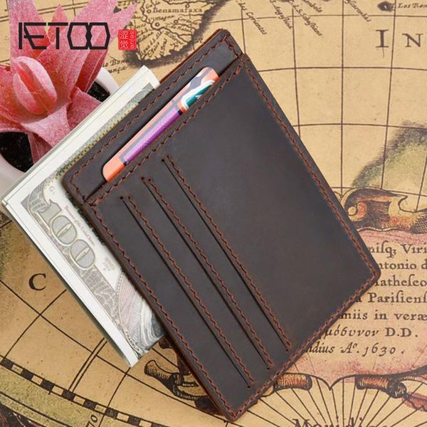 card holders aetoo crazy horse leather short wallet, vintage men's casual cowhide zero wallet, Brown;gray
card holders aetoo crazy horse leather short wallet, vintage men's casual cowhide zero wallet, Brown;gray