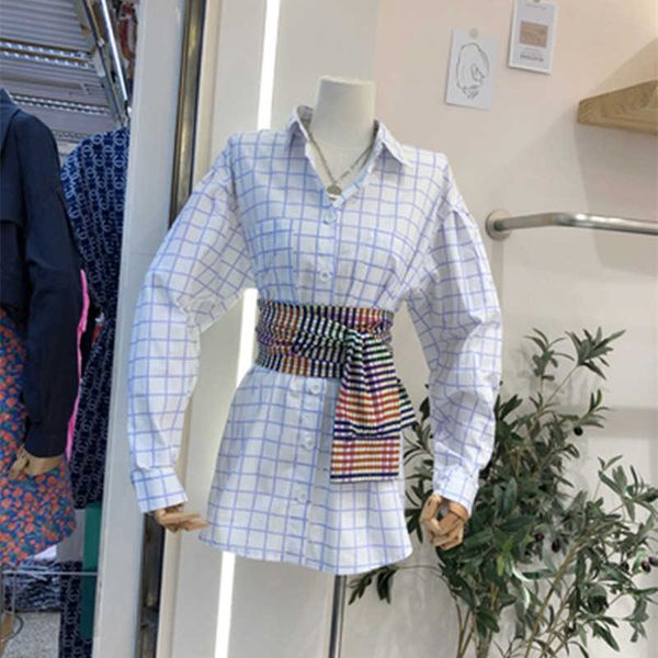 verhellen high-quality summer version of the color-contrast lace up belt waist was thin stitching plaid niche shirt women 210706, White
verhellen high-quality summer version of the color-contrast lace up belt waist was thin stitching plaid niche shirt women 210706, White
