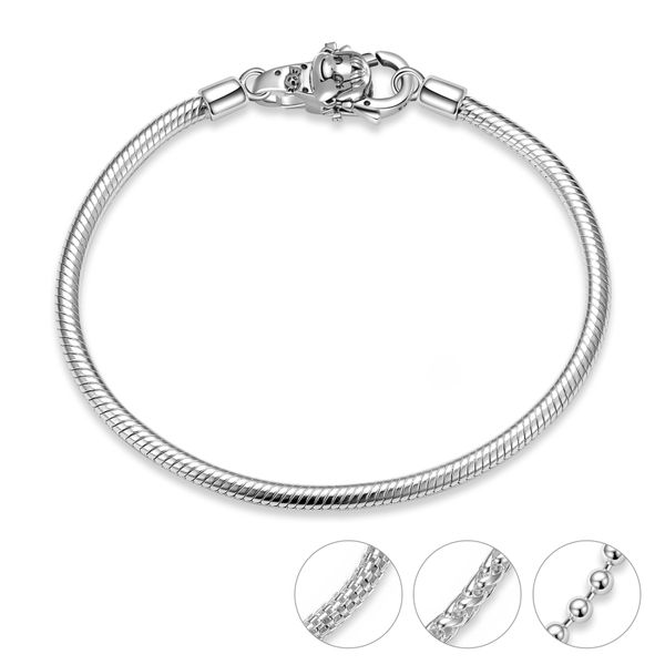 women's hand 925 sterling silver diy lobster clasp chain 4 styles charms bracelets for women jewelry snake bracelet, Golden;silver
women's hand 925 sterling silver diy lobster clasp chain 4 styles charms bracelets for women jewelry snake bracelet, Golden;silver