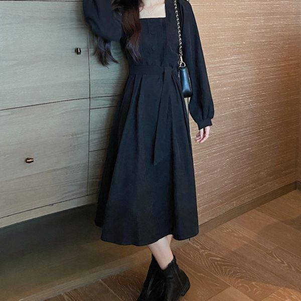 elegant square collar puff sleeve evening dress plus size solid color long party dress robe soiree longue, Black;red
elegant square collar puff sleeve evening dress plus size solid color long party dress robe soiree longue, Black;red