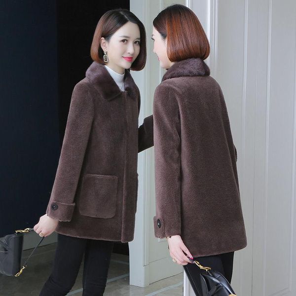 women's fur & faux 2021 women spring elegant real coats ladies pockets natural sheep shearing jacket female genuine granular wool overc, Black
women's fur & faux 2021 women spring elegant real coats ladies pockets natural sheep shearing jacket female genuine granular wool overc, Black